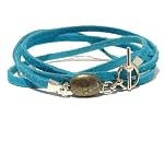 Pyrite Bracelet 04 Wrap Fools Gold Silver Turquoise Leather Genuine Stone Crystal Healing Gemstone Rock Wraparound Anklet 32