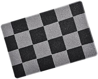 Smartcatcher Checkered Cat Litter Mat Black and Silver