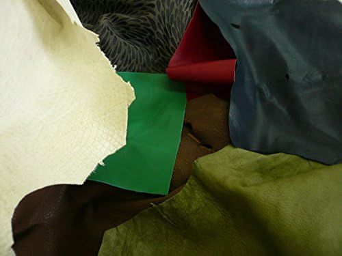 Ortu leather - Lot of Leather Scraps remnants Lambskin, Goatskin, Sheepskin, Cowhide, Calfskin Hide - Approx 5 LB