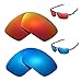 Walleva Polarized Fire Red + Ice Blue Replacement Lenses Oakley Badman Sunglasses