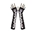 Punk Gothic Long Arm Warmer Fingerless Gloves (Skull)