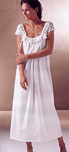 Sexy Gauzy Lace Cotton Knit Nightgown - Creamy White - Made in Italy - Size XXXL