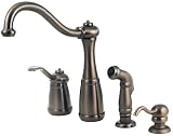 Price Pfister 0264NZZ Marielle Single-Handle Kitchen Faucet with Side Sprayer and Soap Dispenser, Oil Rubbed Bronze