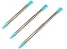 Assecure Aqua Blue Metal Teloscopic Extendable Slot in Stylus 3 Pack for Nintendo 3DS