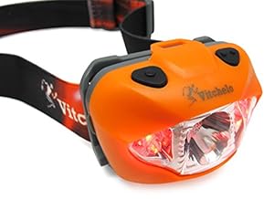 Brightest & Best LED Headlamp Flashlight w/ Red Lights for Night Running, Hunting, Fishing, Camping, Reading, Jogging, Walking - Waterproof, Long Battery Life (Included), Adjustable Beam, Durable, Lightweight, Easy to Use, Lifetime Warranty, 60 Days Money Back Guarantee + Free Bonus! (Orange)