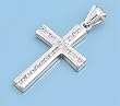 Cross Pendant with Sterling Silver and Clear CZ - 35 mm Height