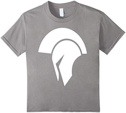 Kids Spartan Hero Helmet Graphic  T-Shirt 4 Slate