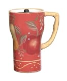 Coffee Mug w/ Lid Tea Mug, Tuscany Red Orchard Fruit