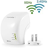 Coredy WD750 Dual Band Mini WiFi Range Extender (Repeater)/ Wireless Access Point (AP)/ Ac Router/TV Adapter with 3 x Internal Antennas Wi-Fi up to 5GHz 433Mbps and 2.4GHz 300Mbps WPS for Easy Set Up