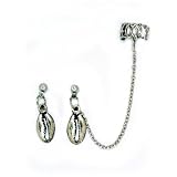 Handmade(1)EarCuffChainedtoStudearringsw/shellcharm