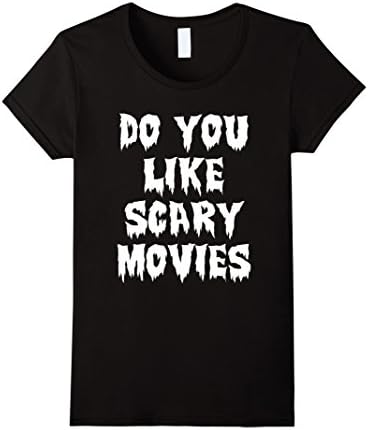 Women's Do You Like Scary Movies (Scream Halloween Shirt) Medium Black