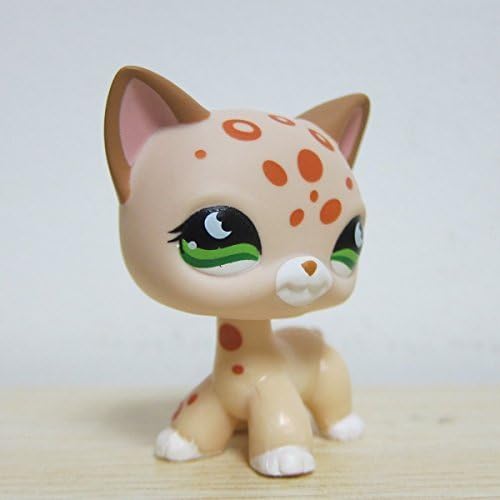 Bes88 Littlest Pet Shop LPS Toys Cat Kitty Spotted Leopard Half Moon Green Eyes by Bes88