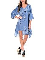 100% lino Vestido Trisha (Denim)