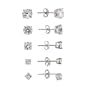 Sterling Silver 10.44 TCW CZ Stud Earrings (Set of 5)
