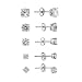 Sterling Silver 5-Pair Round CZ Stud Earrings Set