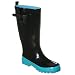 Tonal Rain Boots - Black/ Turquoise