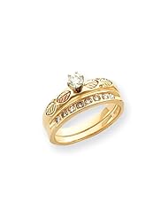 10k Tri-color Black Hills Gold Ladies Diamond Bridal Set