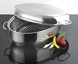 AXXENTIA Edelstahl Multibräter 38 cm Bräter INDUKTION