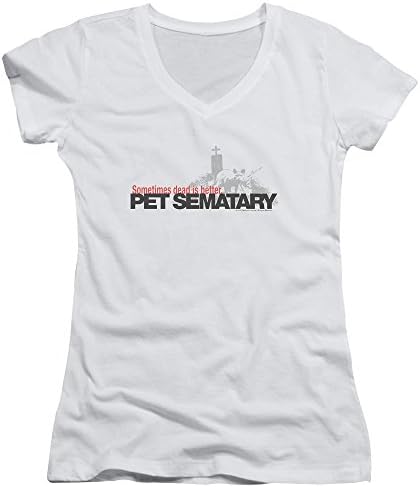 Pet Semetary Horror Novel Movie Stephen King Logo Juniors V-Neck T-Shirt Tee