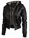 NE PEOPLE Women's Premium Fitted faux leather Zip Up Moto Jacket