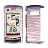Silver and Transparent Pink Zebra Stripes Design Snap-On Cover Hard Case Ce ....