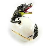 Coffret &agrave; Bijoux "Naissance du Crocodile" Vert Orange