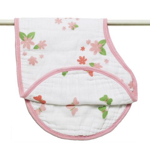 Aden + Anais 100% cotton muslin Burpy bib, patch-Butterfly