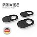 Privise Webcam Cover Slide Set of 3pc | PC, Smartphone & Laptop Camera Cover â€¢ Compatible for MacBook, iMac & iPhone â€¢ Strong Webcam Sticker â€¢ Effective Privacy Protection â€¢ Ultra Thin (Black)