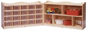 20-Tray Scalloped Fold and Lock Mobile Storage Unit Bins: Multi-Colored,Steffy Wood Products,164634-OG-54311-O-211148