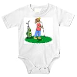 Onesie with golfer, golf, dog