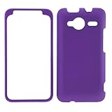 GTMax Hard Rubber Crystal Snap On Cover Case - Purple For Sprint HTC EVO Sh ....