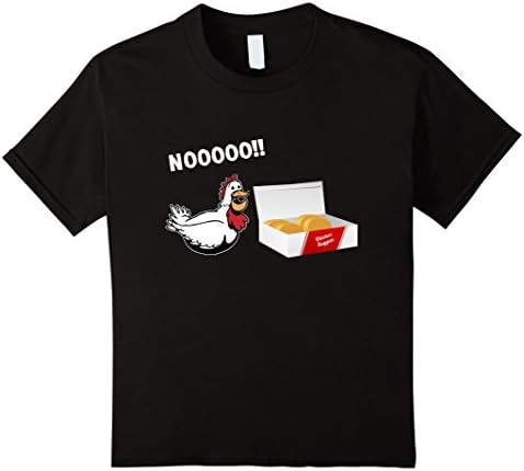 Kids Rooster Sees Yummy Chicken Nuggets No Cute Funny Tee Shirt 6 Black