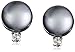 Amazon Collection Sterling Silver 8-8.5mm Tahitian Cultured Pearl and White Topaz Stud Earrings