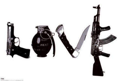 Steez (Love, Weapons) Art Poster Print - 24x36 Poster Print by Steez , 36x24 Fine Art Poster Print by Steez , 36x24