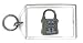 Keychain with keyhole, metallic, Africa, Egypt, decorative, Middle East, iron, lock, designer