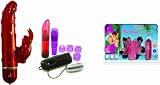 Tantrica Red Jelly Crystals Rabbit Vibrator Pearl Adult Sex Toy Kit