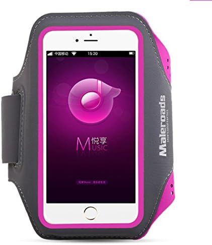 Maleroads Armband for iPhone 6/ 6S Plus Fit for 5.5-Inch Phones Water Resistant Portable with Key Holder Sports Armband (Pink5.5")