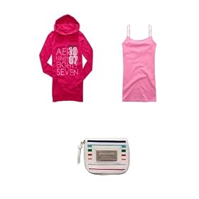 Buy Brand New Aeropostale Pink Graphic Tunic Popover; Rocker Pink Solid Basic Camisole Top and... by Aeropostale