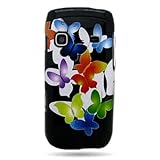 Hard Snap-on Shield RUBBERIZED With COLOR BUTTERFLY Design Faceplate Cover  ....