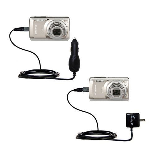 Essential Kit for the Olympus Stylus-7040 Digital Camera includes a Car and Wall Charger - uses Gomadic TipExchange Technology