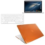 Skque Orange Crystal Hard Transparent Case Cover + LCD Screen Protector Guard + Clear Silicone Skin Keyboard Cover Case for Apple MacBook Pro 13.3" with Retina display