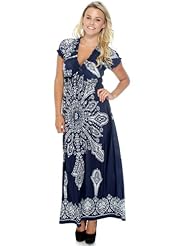 Shirred Paisley Off the Shoulder Puff Sleeves Peasant Dress/Maxi Dress 
