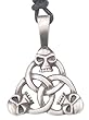 Skull Chain Trinity Skulls Pewter Pendant Necklace