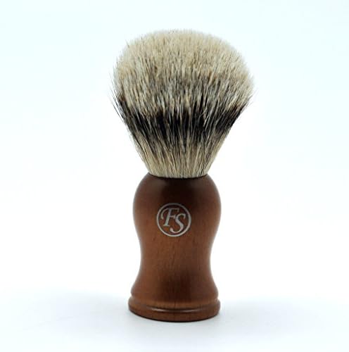 Frank Shaving Silvertip Badger Hair Shaving Brush Cherry Wood Handle Free Holder