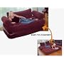 Flocked inflatable air mattress and sofa combination with electric air pump