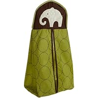 Carter's Green Elephant Diaper Stacker, Green/Choc, 26 X 12.5