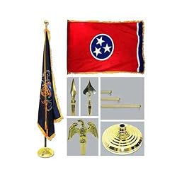 Tennessee 4ft x 6ft Flag telescoping Flagpole Base and Tassel