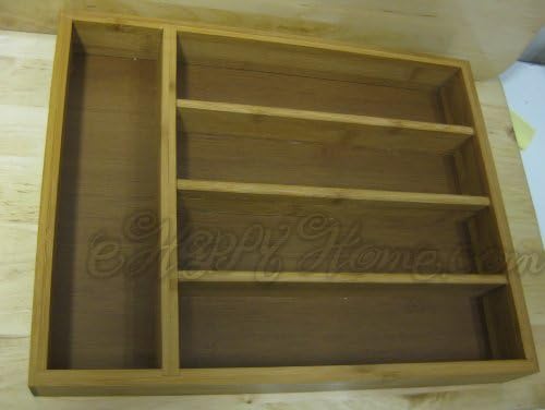 Eco Friendly Bamboo Large Cutlery Tray 5 Compartments