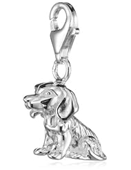 VINANI brand Germany 925 Sterling Silver Charm Pendant Sitting Beagle shiny Dog HBEA