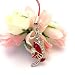 Red Tulip Cell Phone Charm Strap Cubic Stone Red Tulip Cell Phone Charm Strap Cubic Stone